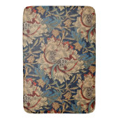 William Morris  Bloemenmotief Rood Blauw Badmat (Voorkant Verticaal)