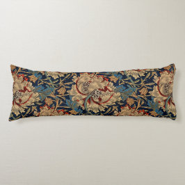 William Morris  Bloemenmotief Rood Blauw Lichaamskussen