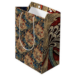 William Morris  Bloemenmotief Rood Blauw Medium Cadeauzakje