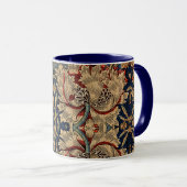 William Morris  Bloemenmotief Rood Blauw Mok (Voorkant rechts)