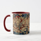William Morris  Bloemenmotief Rood Blauw Mok (Links)