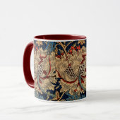 William Morris  Bloemenmotief Rood Blauw Mok (Voorkant links)