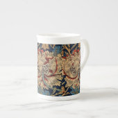 William Morris  Bloemenmotief Rood Blauw Porselein Kop (Voorkant rechts)
