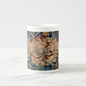 William Morris  Bloemenmotief Rood Blauw Porselein Kop (Voorkant)