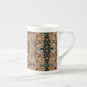 William Morris  Bloemenmotief Rood Blauw Porselein Kop