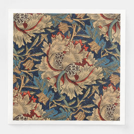 William Morris  Bloemenmotief Rood Blauw Servet