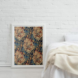 William Morris  Bloemenmotief Rood Blauw Tegeltje