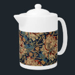 William Morris  Bloemenmotief Rood Blauw Theepot<br><div class="desc">Het ontwerp op dit product is geïnspireerd op een gedrukt weefsel uit 1876, ontworpen door William Morris, een bekende Britse textielontwerper en fabrikant die leefde van 1834 tot 1896. Morris leverde een belangrijke bijdrage aan de heropleving van de traditionele Britse textielkunst en productiemethoden. Hij wordt beschouwd als een van de...</div>