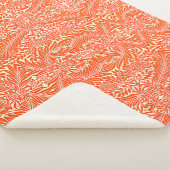 William Morris bloemenmotief wit Sinaasappel Sherpa Deken (3/4)