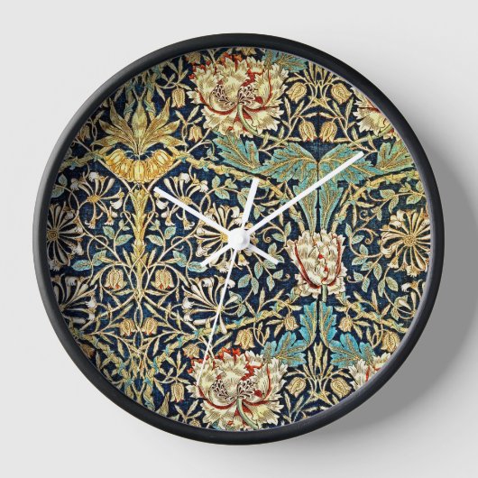 William Morris bloemenpatroon goud turquoise rood (Voorkant)