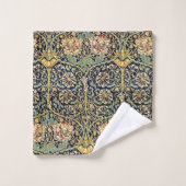William Morris bloemenpatroon goud turquoise rood Bad Handdoek (Wasdoekje)