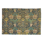William Morris bloemenpatroon goud turquoise rood Kussensloop (Achterkant-Links)