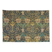 William Morris bloemenpatroon goud turquoise rood Kussensloop (Achterkant-Rechts)