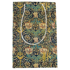 William Morris bloemenpatroon goud turquoise rood Medium Cadeauzakje