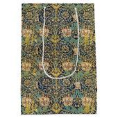 William Morris bloemenpatroon goud turquoise rood Medium Cadeauzakje (Achterkant)