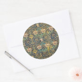 William Morris bloemenpatroon goud turquoise rood Ronde Sticker (Envelop)