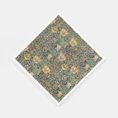 William Morris bloemenpatroon goud turquoise rood Servet (Hoek)