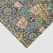 William Morris bloemenpatroon goud turquoise rood Tissuepapier (Detail)