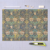 William Morris bloemenpatroon goud turquoise rood Tissuepapier (Craft)