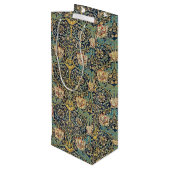 William Morris bloemenpatroon goud turquoise rood Wijn Cadeautas (Achterkant Gekanteld)