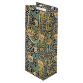 William Morris bloemenpatroon goud turquoise rood Wijn Cadeautas (Voorkant Gekanteld)