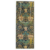 William Morris bloemenpatroon goud turquoise rood Wijn Cadeautas (Voorkant)