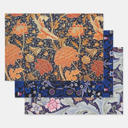 William Morris, bloemenpatroon Inpakpapier Vel (Set)