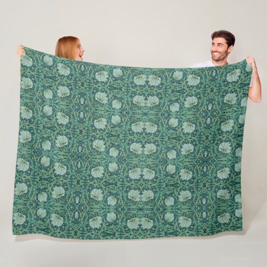 William Morris  Bloemenpatroonpimpernel Fleece Deken (In situ)
