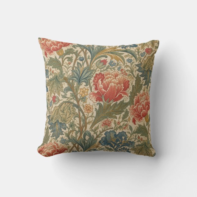 William Morris Bloemenschintz Kussen (Voorkant)