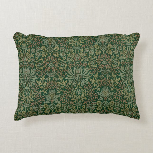 William Morris Bloementuin-Groenen Accent Kussen (Voorkant)