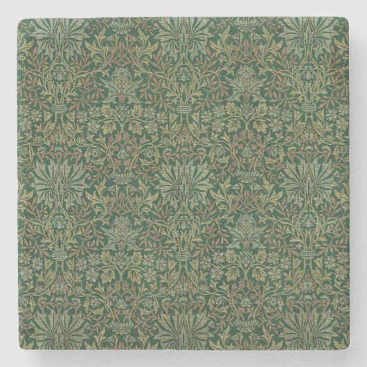 William Morris Bloementuin-Groenen Stenen Onderzetter (Voorkant)