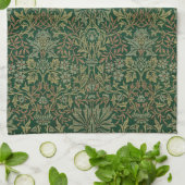 William Morris Bloementuin-Groenen Theedoek (Gevouwen)
