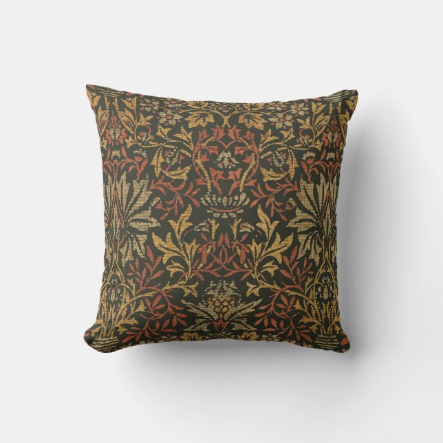 William Morris Bloementuin Tapijt Kussen (Voorkant)