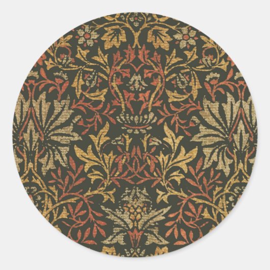William Morris Bloementuin Tapijt Ronde Sticker (Voorkant)