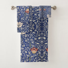 William Morris  Bloementulp Blauw Wit Rood Bad Handdoek