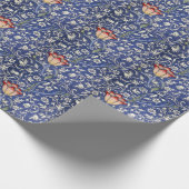 William Morris  Bloementulp Blauw Wit Rood Cadeaupapier (Hoek)