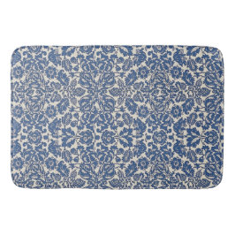  William Morris Bloemmotief Blauw Wit Badmat