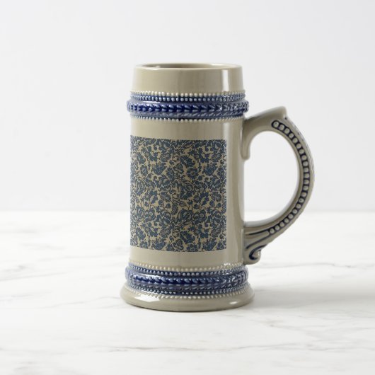 William Morris Bloemmotief Blauw Wit Bierpul (Rechts)