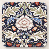 William Morris  Bloemmotief Bloemen Blauw Bier Onderzetter (Voorkant)