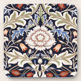 William Morris  Bloemmotief Bloemen Blauw Bier Onderzetter
