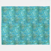 William Morris  Bloemmotief Bloemen Blauw Fleece Deken (Voorkant (Horizontaal))