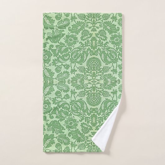  William Morris Bloemmotief Groen Bad Handdoek (Handdoek)