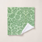 William Morris Bloemmotief Groen Bad Handdoek (Wasdoekje)