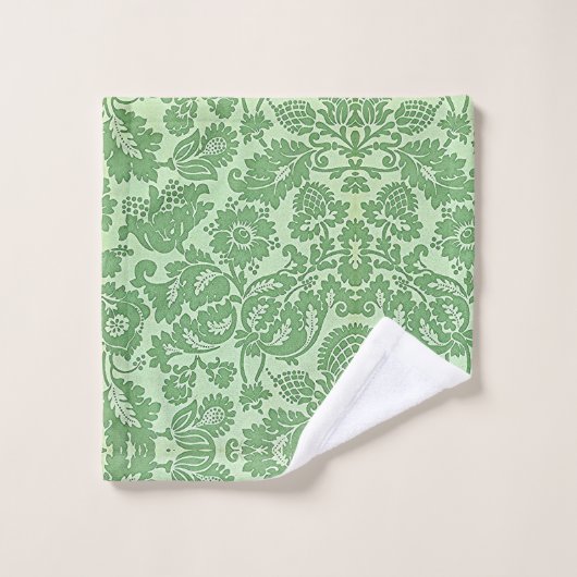  William Morris Bloemmotief Groen Bad Handdoek (Wasdoekje)