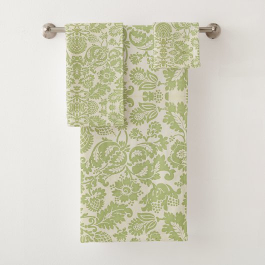  William Morris Bloemmotief Groen Bad Handdoek (Insitu)