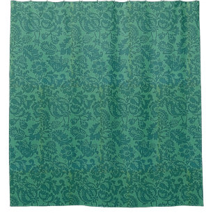 William Morris Bloemmotief Groen Douchegordijn