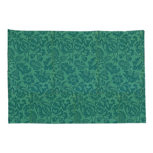  William Morris Bloemmotief Groen Kussensloop (Achterkant-Rechts)