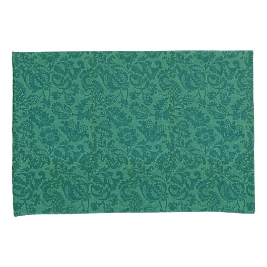  William Morris Bloemmotief Groen Kussensloop (Voorkant-Rechts)