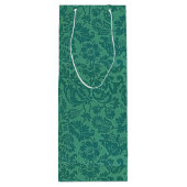  William Morris Bloemmotief Groen Wijn Cadeautas (Achterkant)