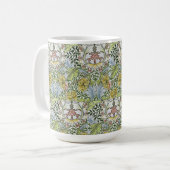 William Morris  bloemmotief roze groen Koffiemok (Voorkant links)